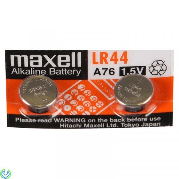 knappcellsbatteri, LR44, Alkaline, 1,5V, 2-pack, Maxell knappcellsbatteri, LR44, Alkaline, 1,5V, 2-pack, Litium Batteri, , Maxel