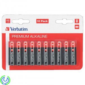 Verbatim AA Alkaliska Batterier, 1,5V, 10 pack, Verbatim AA Alkaliska Batterier, 1,5V, 10 pack, Alkaliska Batterier, , Verbatim