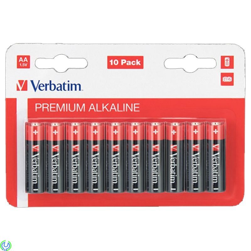 Verbatim AA Alkaliska Batterier, 1,5V, 10 pack, Verbatim AA Alkaliska Batterier, 1,5V, 10 pack, Alkaliska Batterier, , Verbatim
