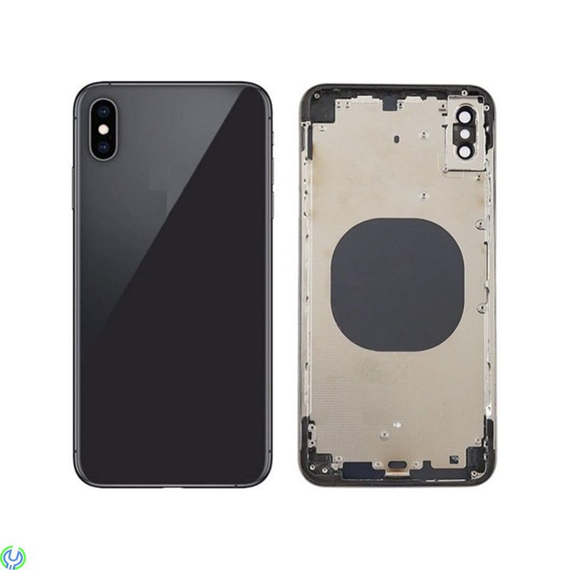 IPhone XS Komplett Baksida med Ram - Svart, iPhone XS Komplett baksida i glas med ram, simkortshållare, sidoknappar., iPhone XS,
