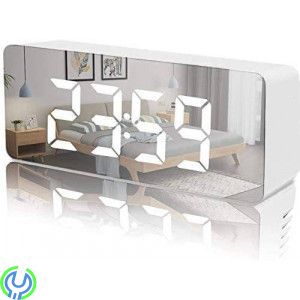 Spegel Digital klocka Elektronisk Led / Termometer, Spegel Digital Clock Elektronisk Led / Alarm Clock / Thermometer vit


, 