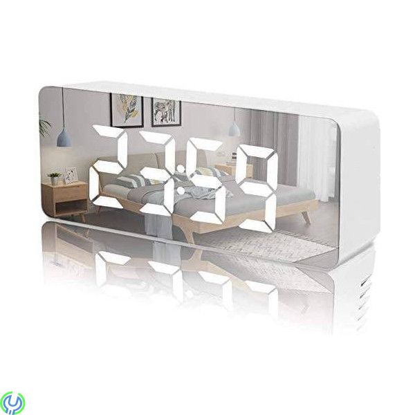 Spegel Digital klocka Elektronisk Led / Termometer, Spegel Digital Clock Elektronisk Led / Alarm Clock / Thermometer vit


, 