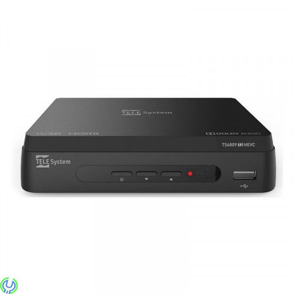 TELE System Markbunden DVB-T2 mottagare TS6809 HEVC, En prisvärd marksänd mottagare för fria Tv kanaler, IPTV-Mediaspelare, , Te