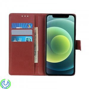 Flip Stand Läder Plånboksfodral till iPhone 13 Mini Brown, Flip Stand Läder Plånboksfodral till iPhone 13 Mini Brown, iPhone 13 