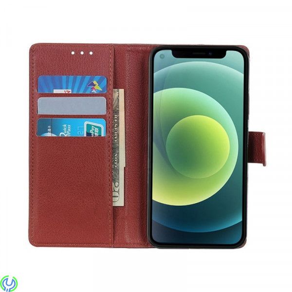 Flip Stand Läder Plånboksfodral till iPhone 13 Mini Brown, Flip Stand Läder Plånboksfodral till iPhone 13 Mini Brown, iPhone 13 