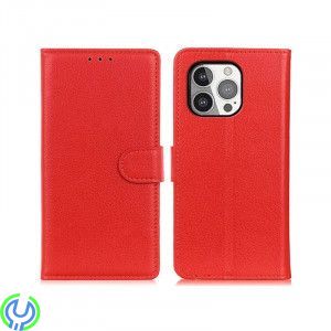 Läder Plånboksfodral Till iPhone 13 Pro Röd, Läder Plånboksfodral., iPhone 13 modeller, , RVELON