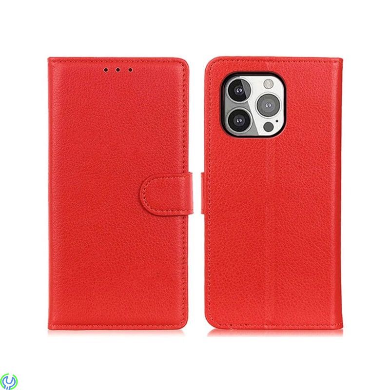 Läder Plånboksfodral Till iPhone 13 Pro Röd, Läder Plånboksfodral., iPhone 13 modeller, , RVELON