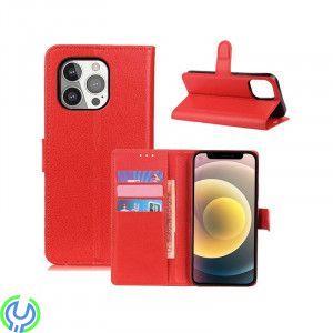 Läder Plånboksfodral Till iPhone 13 Pro Röd, Läder Plånboksfodral., iPhone 13 modeller, , RVELON