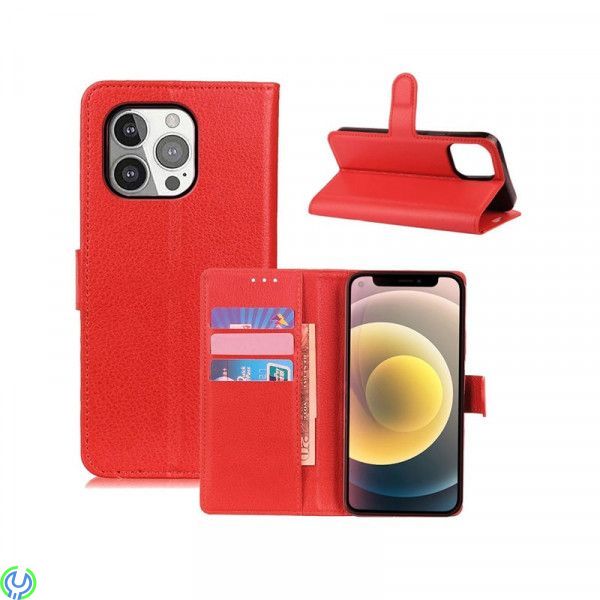 Läder Plånboksfodral Till iPhone 13 Pro Röd, Läder Plånboksfodral., iPhone 13 modeller, , RVELON