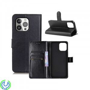 Läder Plånboksfodral Till iPhone 13 Pro Svart, Läder Plånboksfodral., iPhone 13 Pro, , RVELON