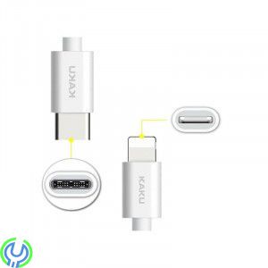 USB Kabel typ C till iPhone Lightning 3A, Kabel 3A 1 m USB typ C till iPhone Lightning KAKU dataladdningskabel vit., Kablar & La