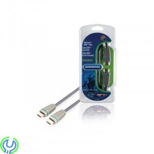 Bandridge HDMI - HDMI High Speed 2m, Digital AV-anslutning för anslutning av en DVD- eller annan enhet till en HD-TV., Mellandag