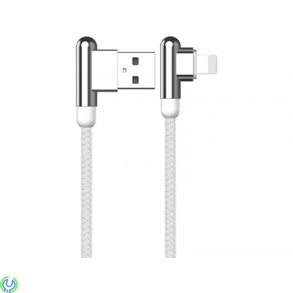 90° Vinkel Kabel 3,2A 1,2m iPhone Lightning KAKU vit, KAKU 90° Vinkel Kabel 3,2A 1,2m iPhone Lightning, vit, Lightning, , KAKU