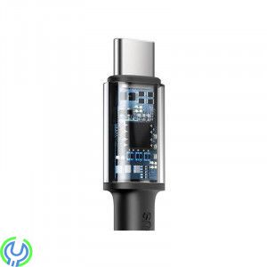 Baseus hög densitet flätad typ C till typ C 100W 1m svart, Baseus hög densitet flätad snabbladdning dataKabel typ C till typ C 1