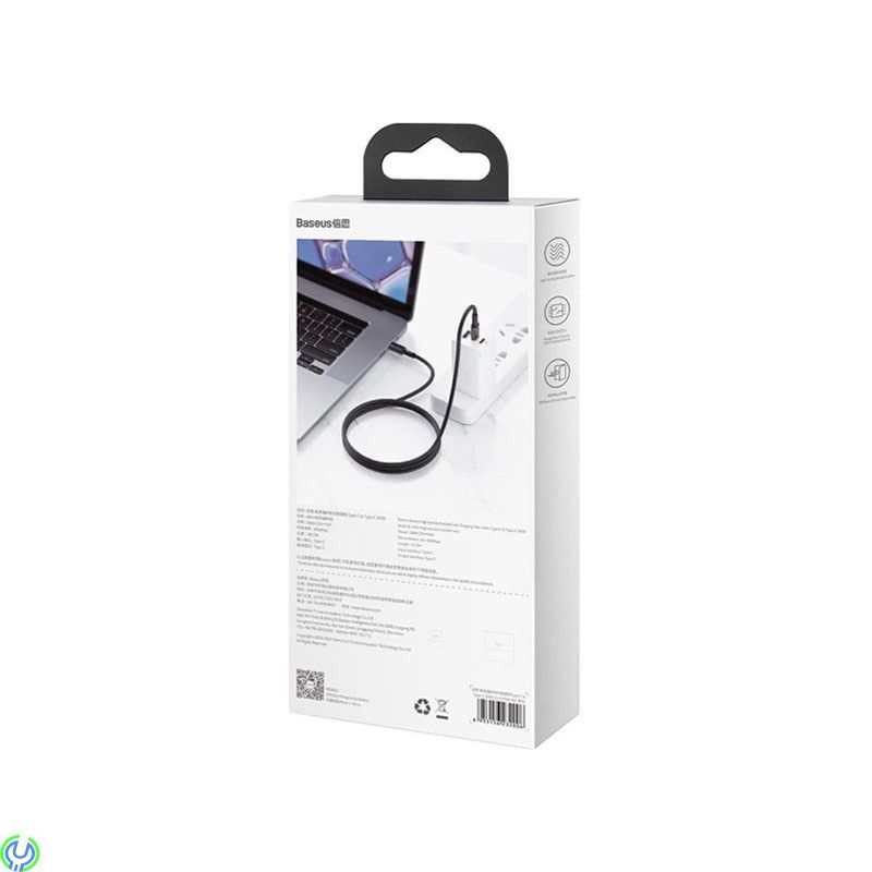 Baseus hög densitet flätad typ C till typ C 100W 2m svart, Baseus hög densitet flätad snabbladdning dataKabel, TYPE C, , Baseus