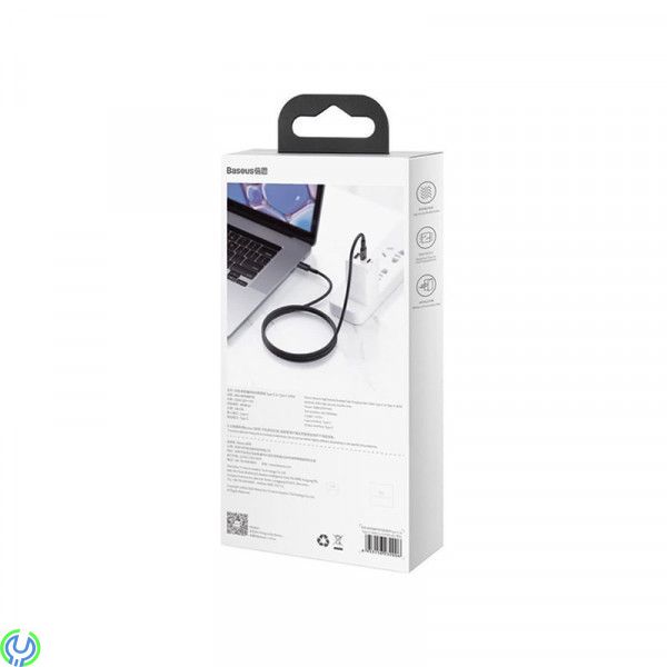 Baseus hög densitet flätad typ C till typ C 100W 2m svart, Baseus hög densitet flätad snabbladdning dataKabel, TYPE C, , Baseus