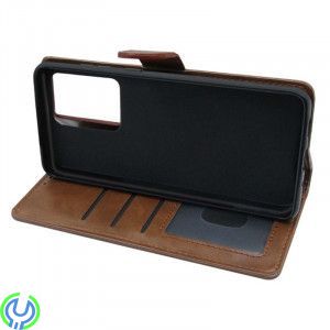 Läderplånboksfodral För Samsung Galaxy S20 Ultra Brown, Läderplånboksfodral För Samsung Galaxy S20 Ultra Brown, S20 Ultra, , 
