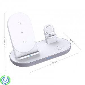 AUKEY LC-A3 Aircore 3-in-1 Trådlös Laddställ - Vit, 3-in-1 Trådlös Laddställ för iPhone, AirPods & Apple Watch, Trådlösa, , AUKE