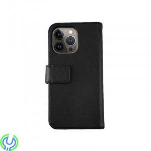 Plånbok fodral i äkta läder för iPhone 13 Pro Max Midnight Black, Plånbok i äkta läder., iPhone 13 modeller, , RVELON