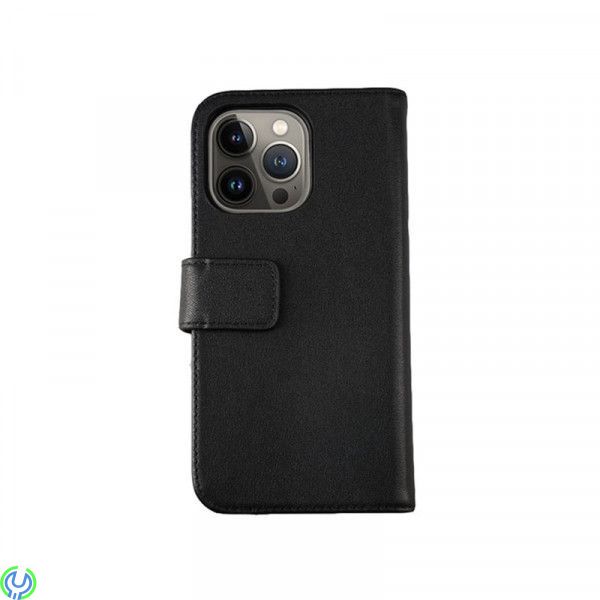 Plånbok fodral i äkta läder för iPhone 13 Pro Max Midnight Black, Plånbok i äkta läder., iPhone 13 modeller, , RVELON