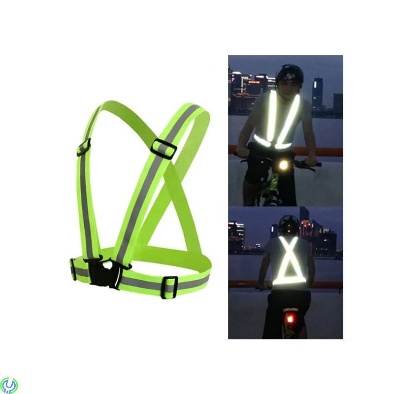 Reflexväst - Justerbar One size - Neongrön (5 Pack), 5 Pack - Reflexsele för Vuxna & Barn / Reflexväst - Justerbar One size

