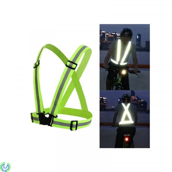 Reflexväst - Justerbar One size - Neongrön (5 Pack), 5 Pack - Reflexsele för Vuxna & Barn / Reflexväst - Justerbar One size

