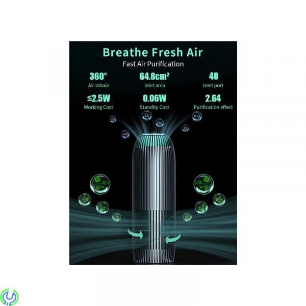 Nillkin AirEco V1 billuftrenare Grå, Bil luftrenare 3-hastighets TOUCH CONTROL, Hygien/Skyddsvisir, , Nillkin