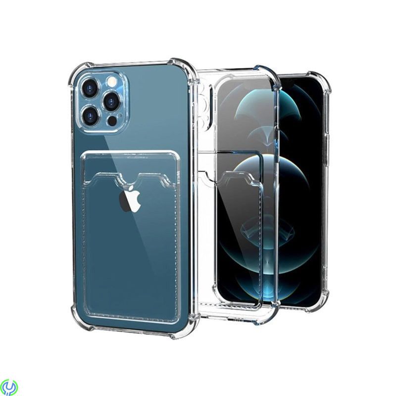 iPhone 13/13 Pro Stötsäkert skal med kortplats Transparent, Stötsäkert skal med kortplats Transparent., iPhone 13 modeller, , RV