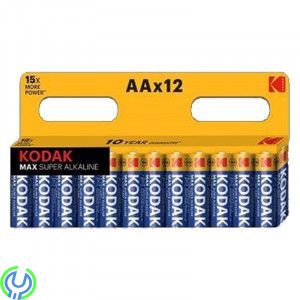 Kodak max alkaliskt batteri, AA, 12-pack, Kodak max alkaliskt batteri, AA, 12-pack, Alkaliska Batterier, , Kodak