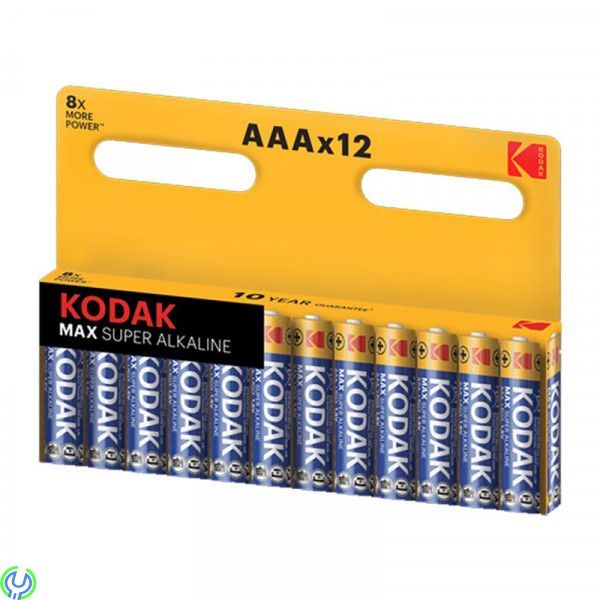 Kodak Max Alkaline, LR03 / AAA, alkaliska, 1,5V, 12-pack, Kodak Max Alkaline, LR03 / AAA batterier, alkaliska, 1,5V, 12-pack


