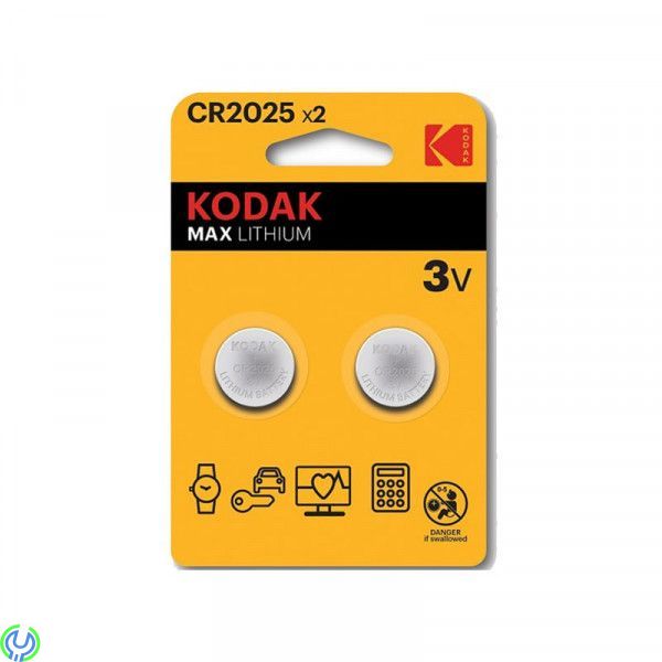 Kodak Max Lithium 3V CR2025, 2-pack, Kodak Max Lithium 3V CR2025, 2 st


, Batterier, , Kodak