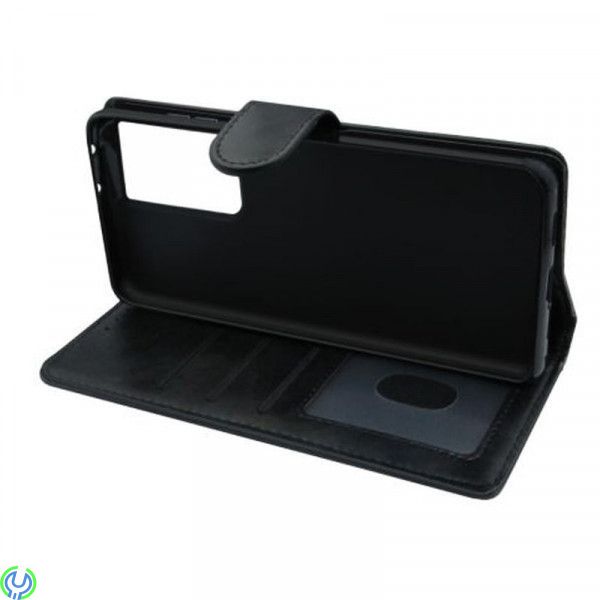 Galaxy S21 Ultra Flip Stand Plånboksfodral i läder Svart, Samsung Galaxy S21 Ultra Flip Stand Plånboksfodral i läder Svart


