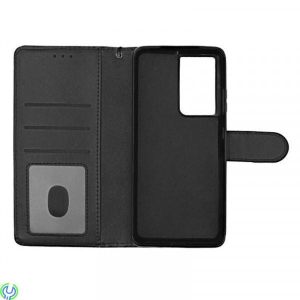 Galaxy S21 Ultra Flip Stand Plånboksfodral i läder Svart, Samsung Galaxy S21 Ultra Flip Stand Plånboksfodral i läder Svart


