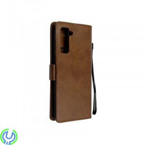 Samsung Galaxy S21 Flip Stand Läderplånboksfodral Brun, Samsung Galaxy S21 Flip Stand Läderplånboksfodral Brun, Galaxy S21, , El