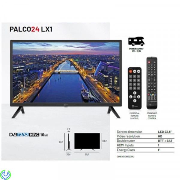 Palco Tv till husvagn 24 tum TS24 LX1, 12v /230v, Inbyggd marksänd och satellit (DVB-T2/DVB-S2)., 12 Volt TV, , Telesystem