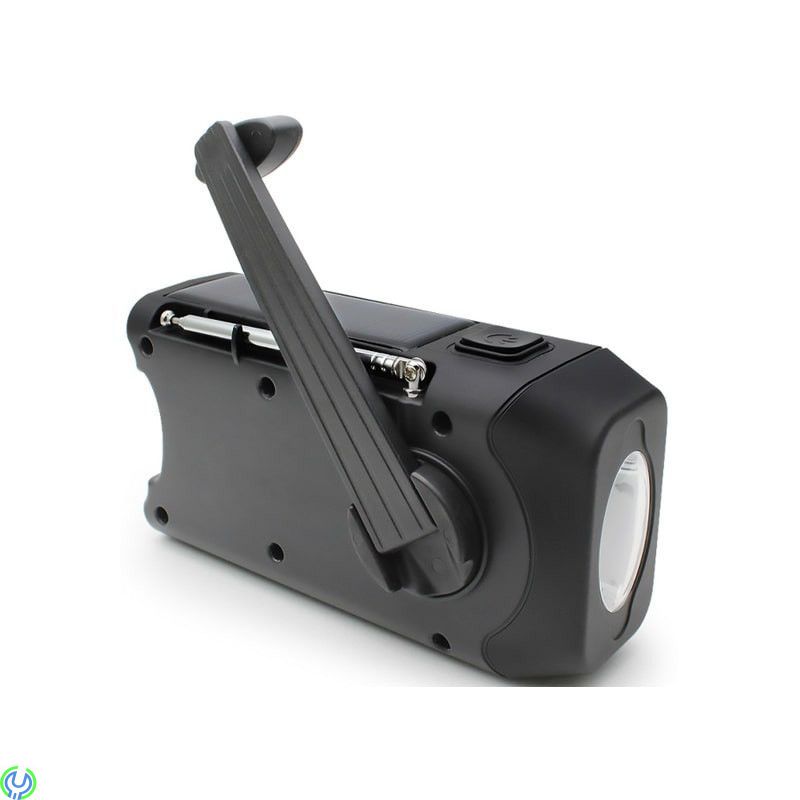 SIGN VEVRADIO MED SOLCELLER, FICKLAMPA OCH POWERBANK, Multifunktionell nödradio med Solceller och 2000mAh Powerbank, Tillbehör, 