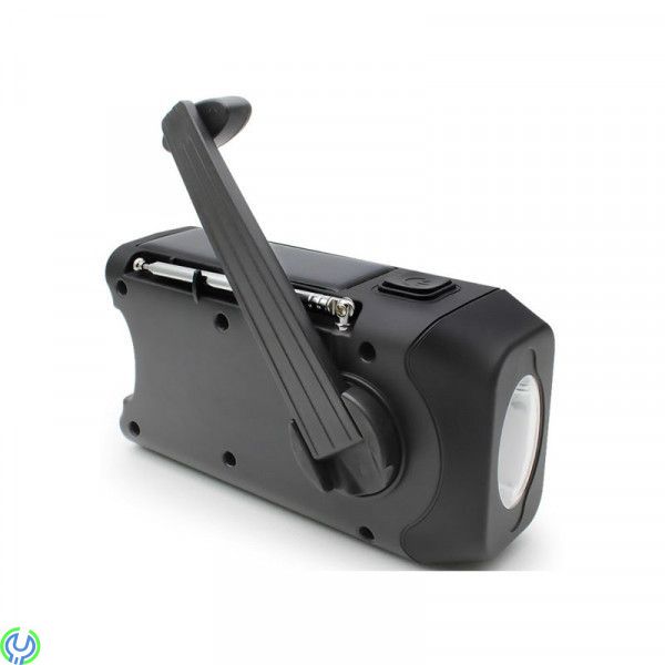 SIGN VEVRADIO MED SOLCELLER, FICKLAMPA OCH POWERBANK, Multifunktionell nödradio med Solceller och 2000mAh Powerbank, Tillbehör, 