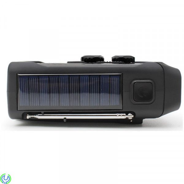 SIGN VEVRADIO MED SOLCELLER, FICKLAMPA OCH POWERBANK, Multifunktionell nödradio med Solceller och 2000mAh Powerbank, Tillbehör, 