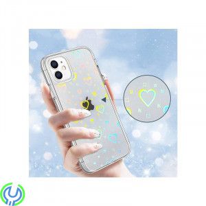 IPHONE 11 skal Luminous Hearts genomskinligt, iPhone 11 skal Luminous Hearts genomskinligt Stötsäkert skyddande, iPhone 11 model