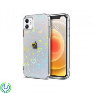 IPHONE 13 Skal Luminous Hearts genomskinligt, Luminous Hearts skal genomskinligt Stötsäkert skyddande., iPhone 13 modeller, , Ne