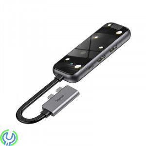 Baseus Type-C Multifunctional HUB Adapter 8-i-1 Svart, Hub USB-C med 2 USB 3.0, 2 HDMI, 1 RJ45, Adapter, , Baseus