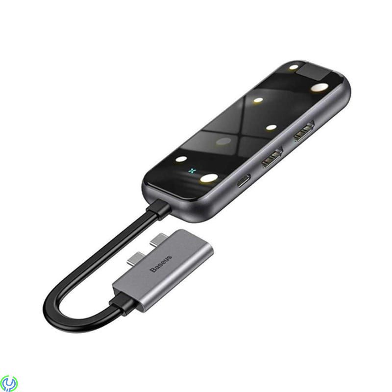 Baseus Type-C Multifunctional HUB Adapter 8-i-1 Svart, Hub USB-C med 2 USB 3.0, 2 HDMI, 1 RJ45, Adapter, , Baseus