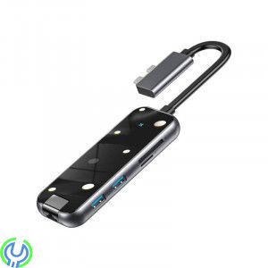 Baseus Type-C Multifunctional HUB Adapter 8-i-1 Svart, Hub USB-C med 2 USB 3.0, 2 HDMI, 1 RJ45, Adapter, , Baseus