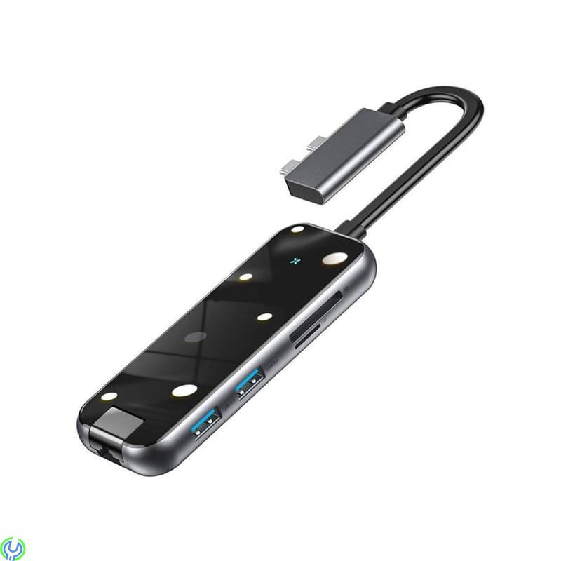 Baseus Type-C Multifunctional HUB Adapter 8-i-1 Svart, Hub USB-C med 2 USB 3.0, 2 HDMI, 1 RJ45, Adapter, , Baseus