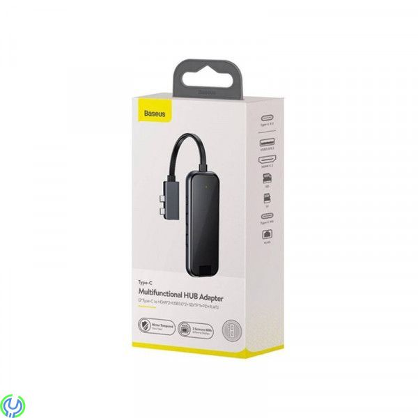 Baseus Type-C Multifunctional HUB Adapter 8-i-1 Svart, Hub USB-C med 2 USB 3.0, 2 HDMI, 1 RJ45, Adapter, , Baseus