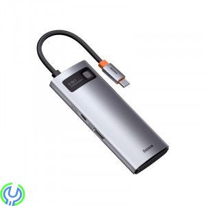Baseus Metal Gleam Series 5-i-1 Multifunktionell USB-C HDMI, Typ-C HUB Dockningsstation - Grå, Adapter, , Baseus