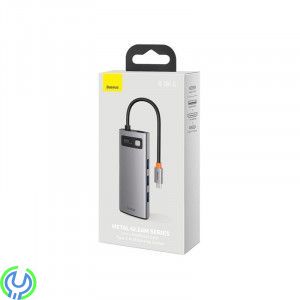 Baseus Metal Gleam Series 5-i-1 Multifunktionell USB-C HDMI, Typ-C HUB Dockningsstation - Grå, Adapter, , Baseus
