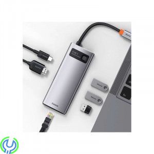 Baseus Metal Gleam Series 6-i-1 hubb 3xUSB 3.0, HDMI, USB-hubb, 3xUSB 3.0, HDMI, 100W PD och nätverk, Adapter, , Baseus