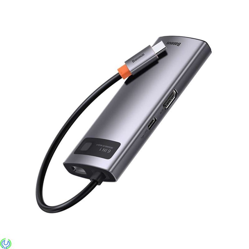 Baseus Metal Gleam Series 6-i-1 hubb 3xUSB 3.0, HDMI, USB-hubb, 3xUSB 3.0, HDMI, 100W PD och nätverk, Adapter, , Baseus