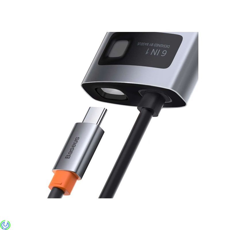 Baseus Metal Gleam Series 6-i-1 hubb 3xUSB 3.0, HDMI, USB-hubb, 3xUSB 3.0, HDMI, 100W PD och nätverk, Adapter, , Baseus